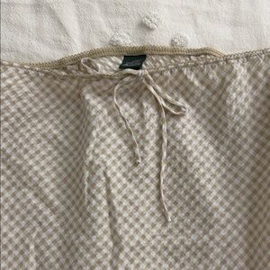 wild fable Beige and White Gingham Midi Skirt